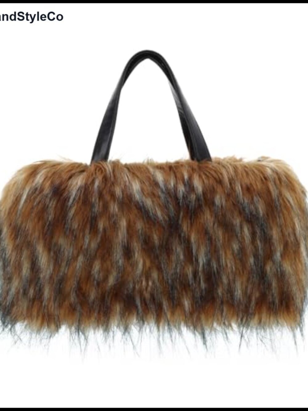 Faux Fur Leather Tote Bag Fluffy Plush Handbag Detachable Strap